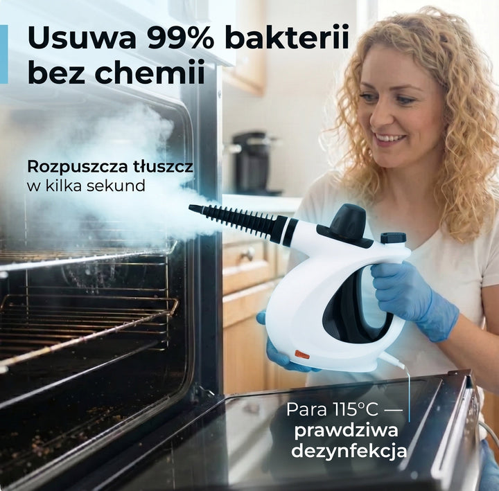 Myjka parowa ręczna z 16 akcesoriami do domu i łazienki