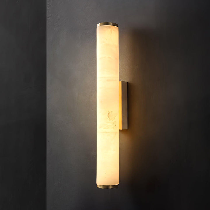 Pionowa lampa ścienna LED z naturalnego kamienia
