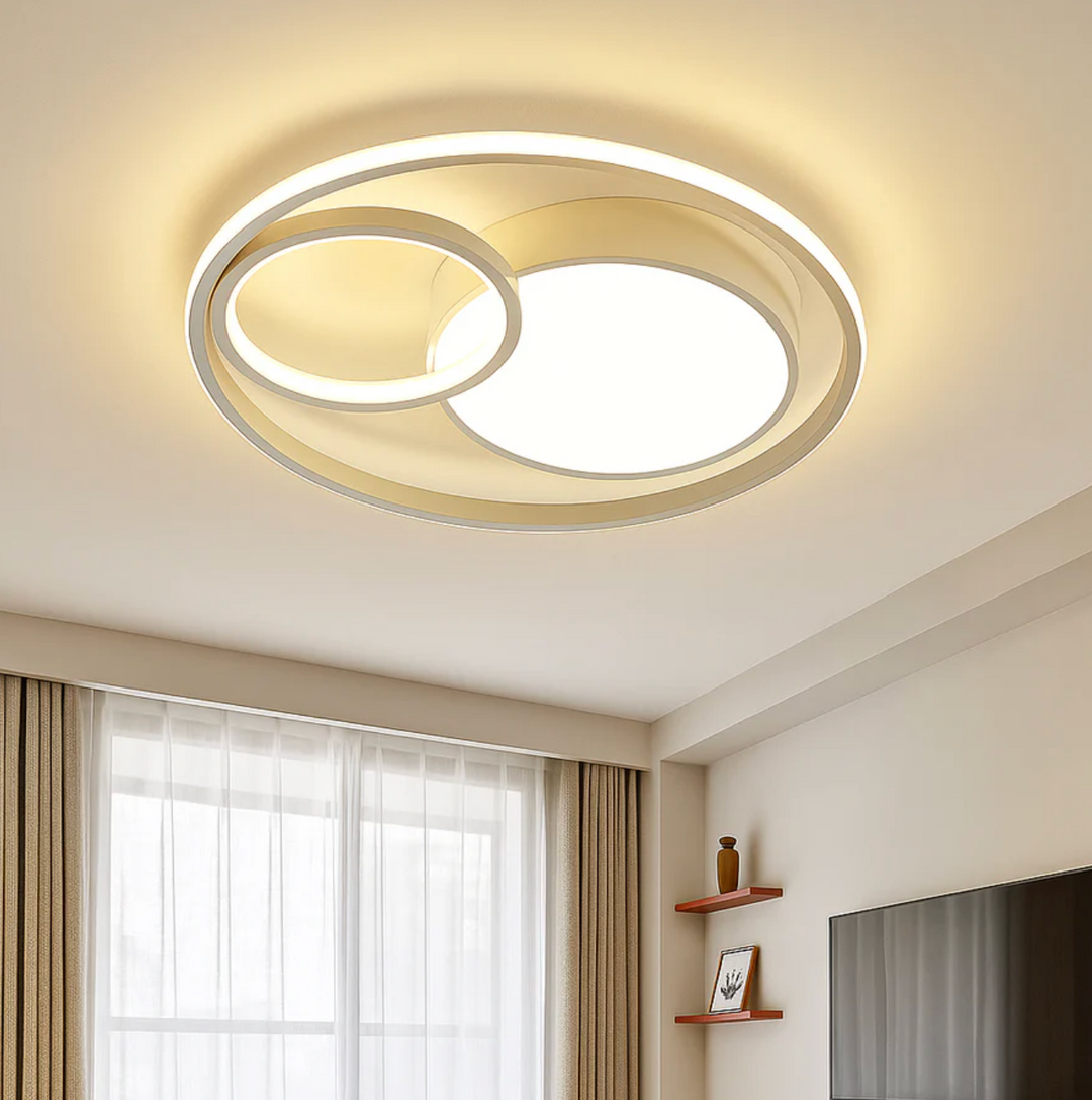 Plafon sufitowy LED z geometrycznym wzorem okręgów