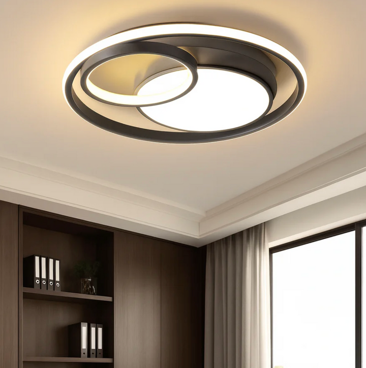 Plafon sufitowy LED z geometrycznym wzorem okręgów