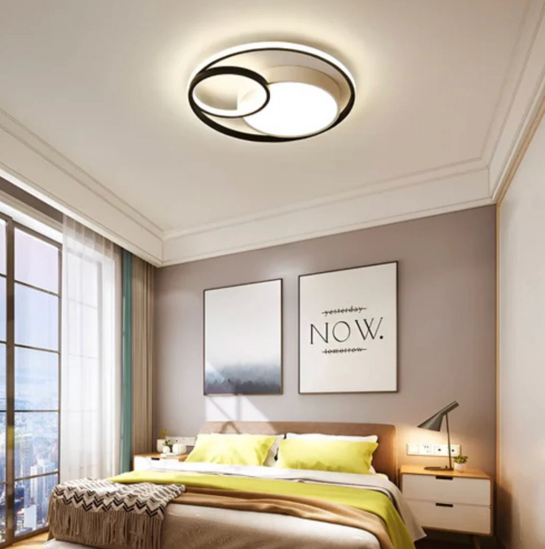 Plafon sufitowy LED z geometrycznym wzorem okręgów