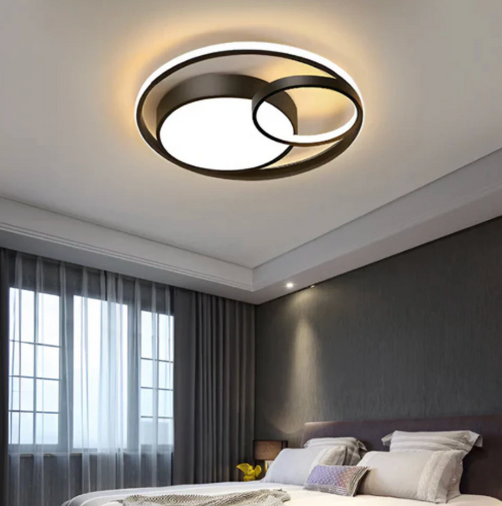 Plafon sufitowy LED z geometrycznym wzorem okręgów