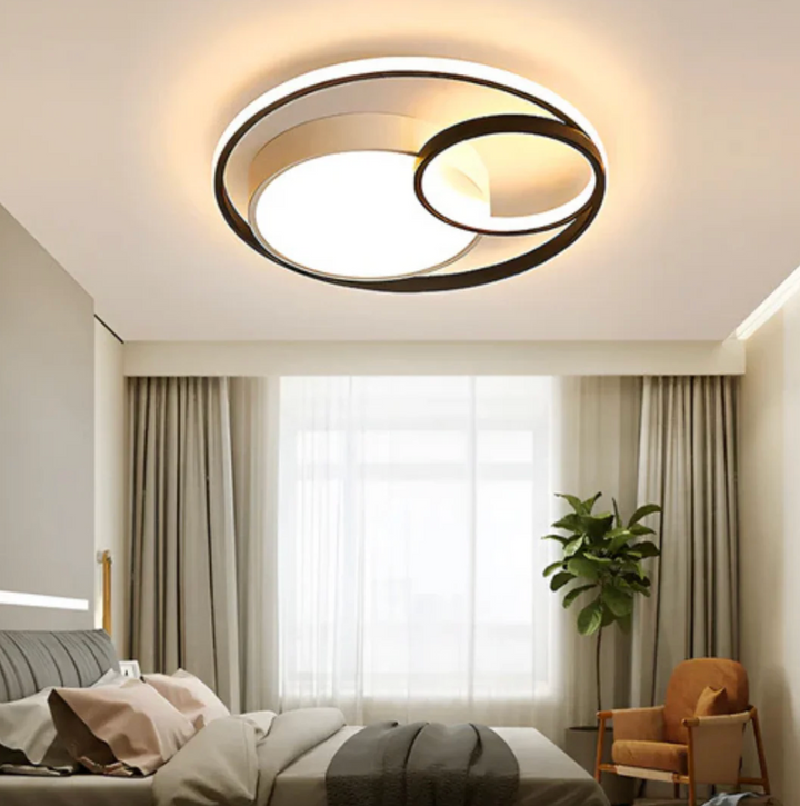 Plafon sufitowy LED z geometrycznym wzorem okręgów