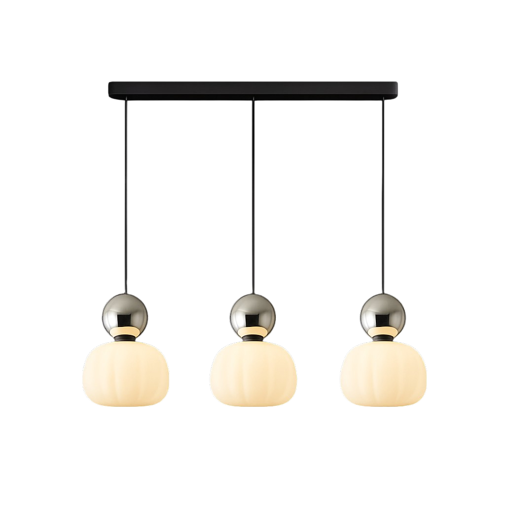 Lampa wisząca art deco z kloszem akrylowym nad stół do jadalni i salonu