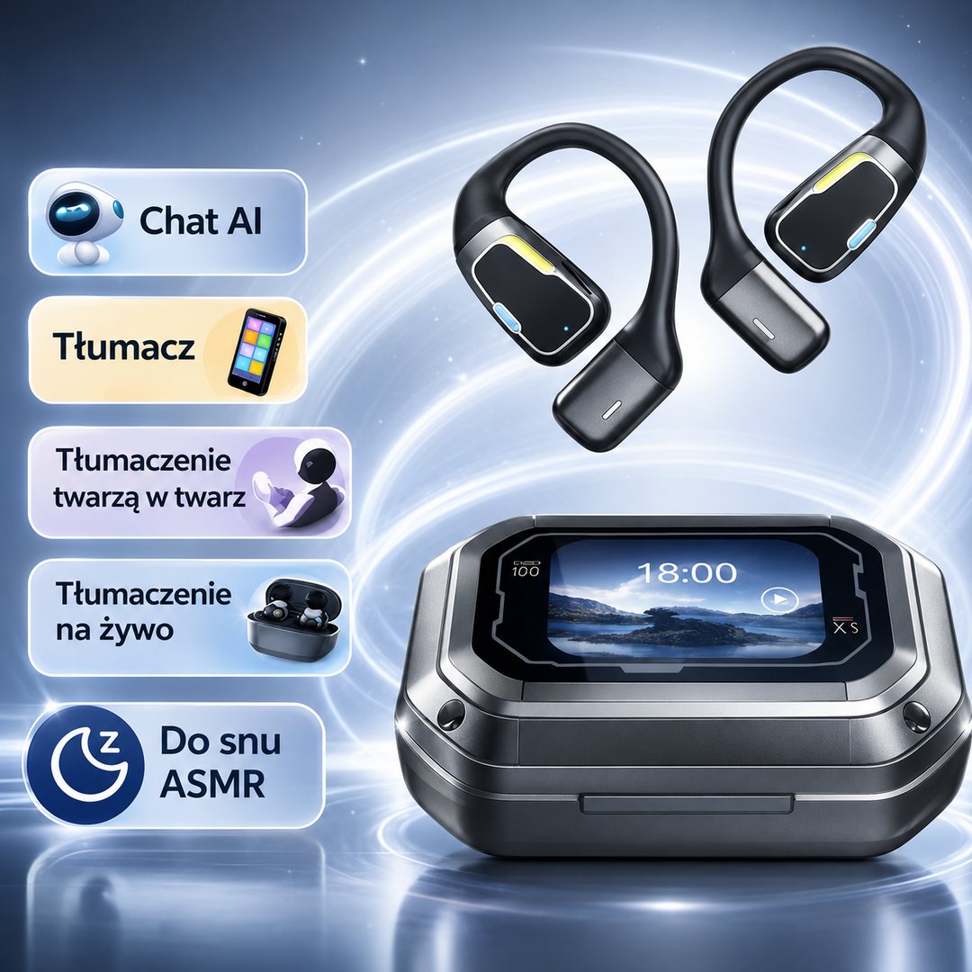 Słuchawki bezprzewodowe tłumaczące AI 30 języków Bluetooth