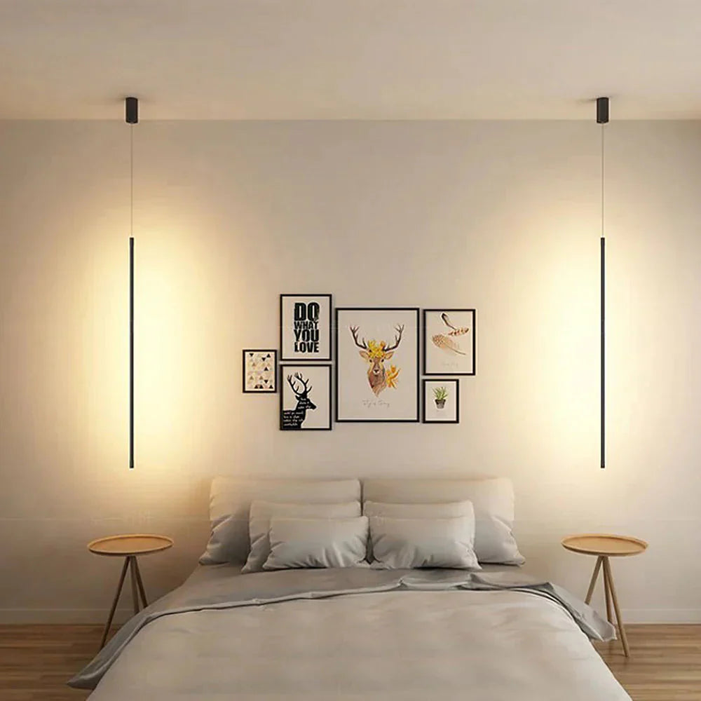 Smukła lampa wisząca LED w formie pionowej tuby
