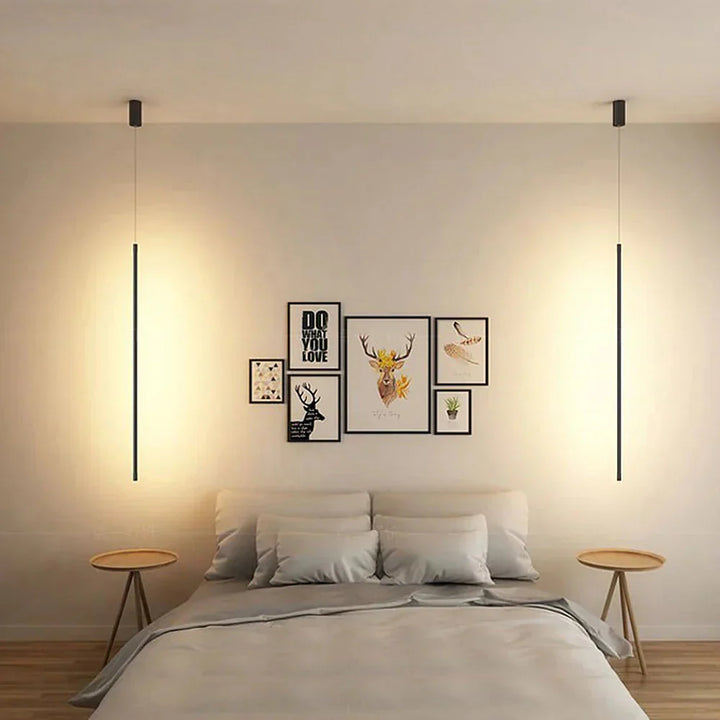 Smukła lampa wisząca LED w formie pionowej tuby