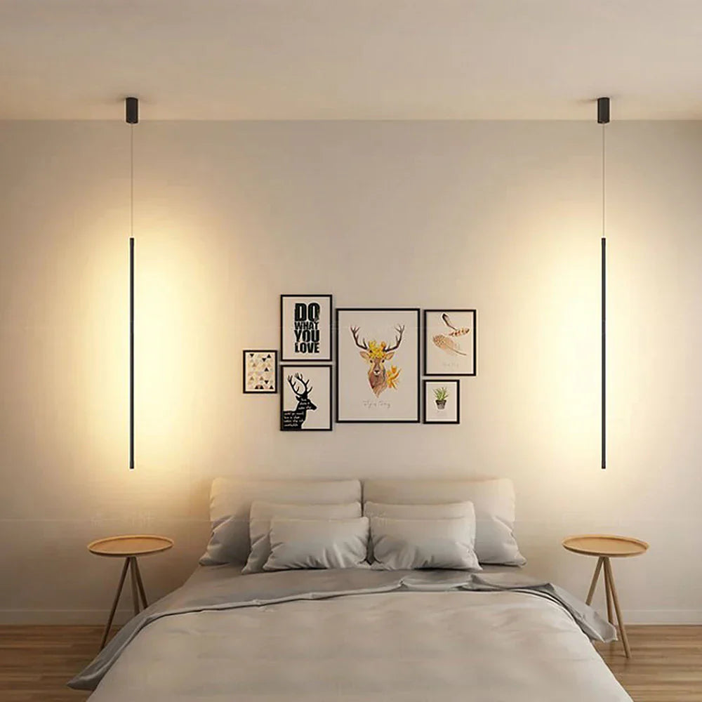 Smukła lampa wisząca LED w formie pionowej tuby