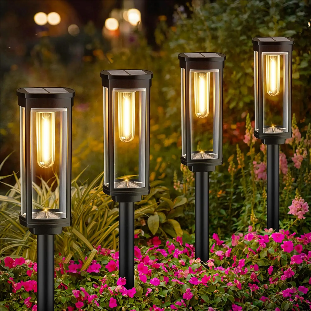 Lampy solarne ogrodowe wbijane LED zestaw 10 sztuk do ogrodu i na taras