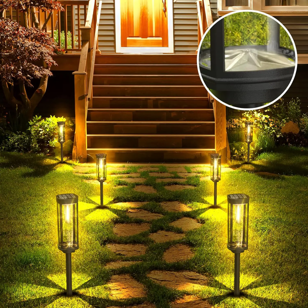 Lampy solarne ogrodowe wbijane LED zestaw 10 sztuk do ogrodu i na taras