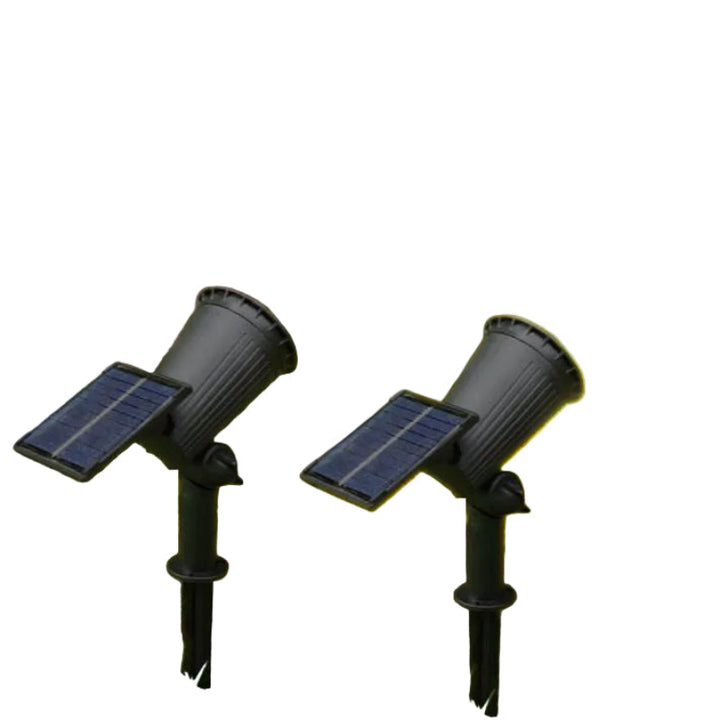 Solarna lampa ogrodowa LED reflektor na trzpieniu z automatycznym ładowaniem i obrotową głowicą