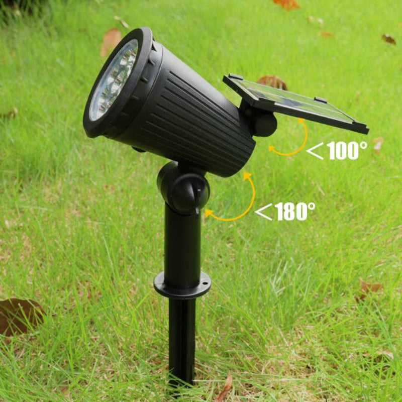 Solarna lampa ogrodowa LED reflektor na trzpieniu z automatycznym ładowaniem i obrotową głowicą