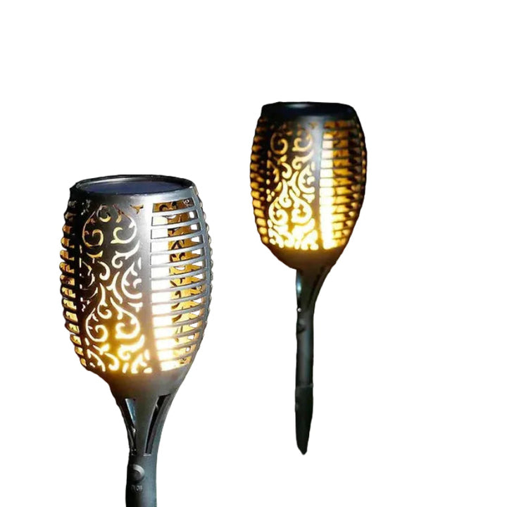 Solarna lampa ogrodowa LED z efektem płomienia