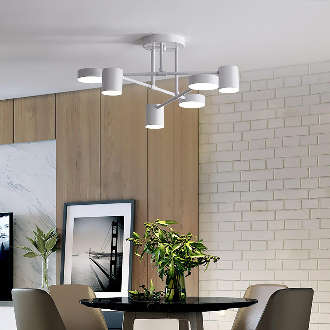 Lampa sufitowa sputnik z sześcioma reflektorami do salonu i jadalni