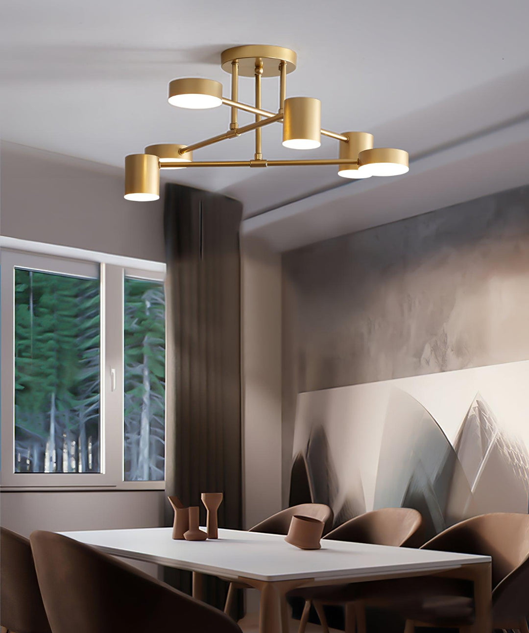 Lampa sufitowa sputnik z sześcioma reflektorami do salonu i jadalni