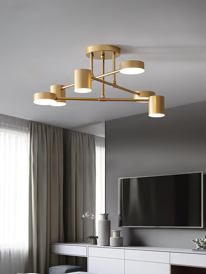 Lampa sufitowa sputnik z sześcioma reflektorami do salonu i jadalni