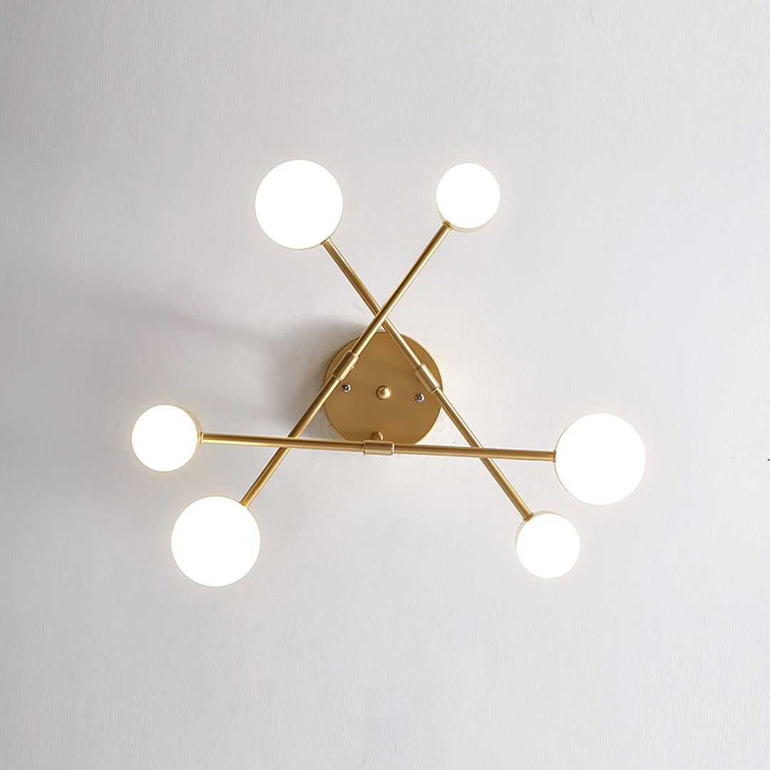 Lampa sufitowa sputnik z sześcioma reflektorami do salonu i jadalni