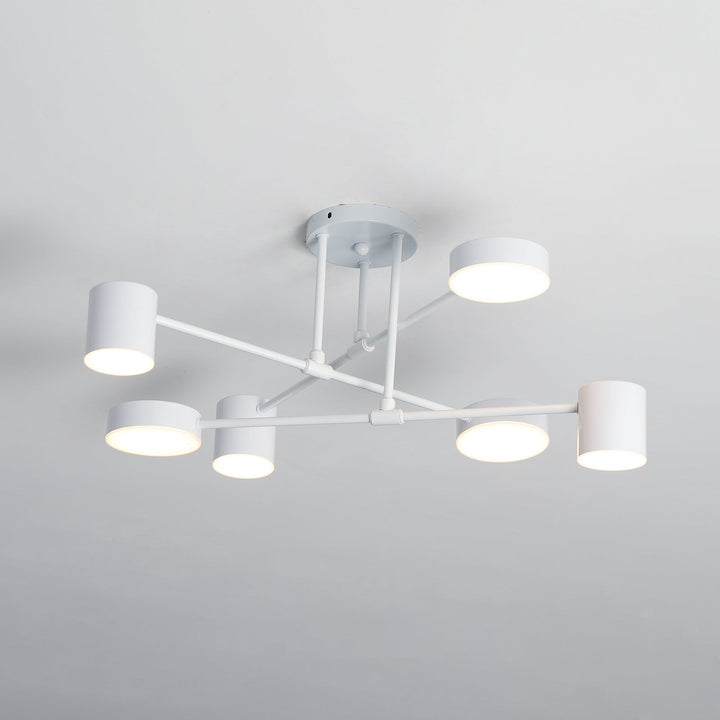 Lampa sufitowa sputnik z sześcioma reflektorami do salonu i jadalni