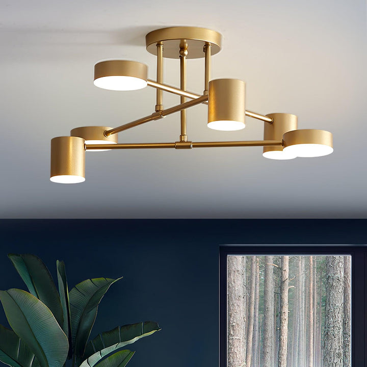 Lampa sufitowa sputnik z sześcioma reflektorami do salonu i jadalni