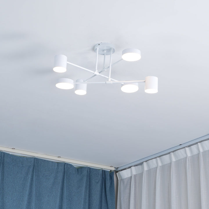 Lampa sufitowa sputnik z sześcioma reflektorami do salonu i jadalni