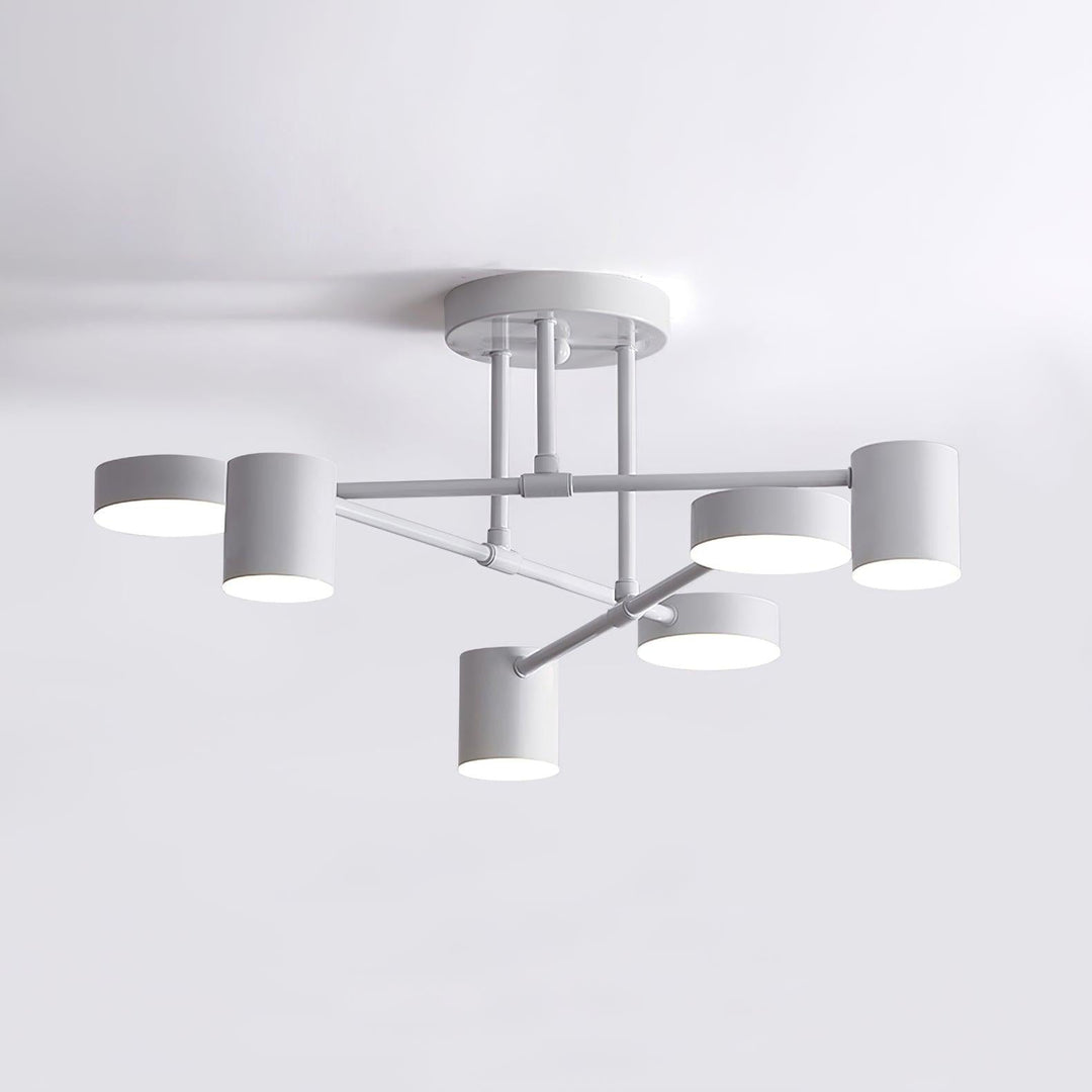 Lampa sufitowa sputnik z sześcioma reflektorami do salonu i jadalni