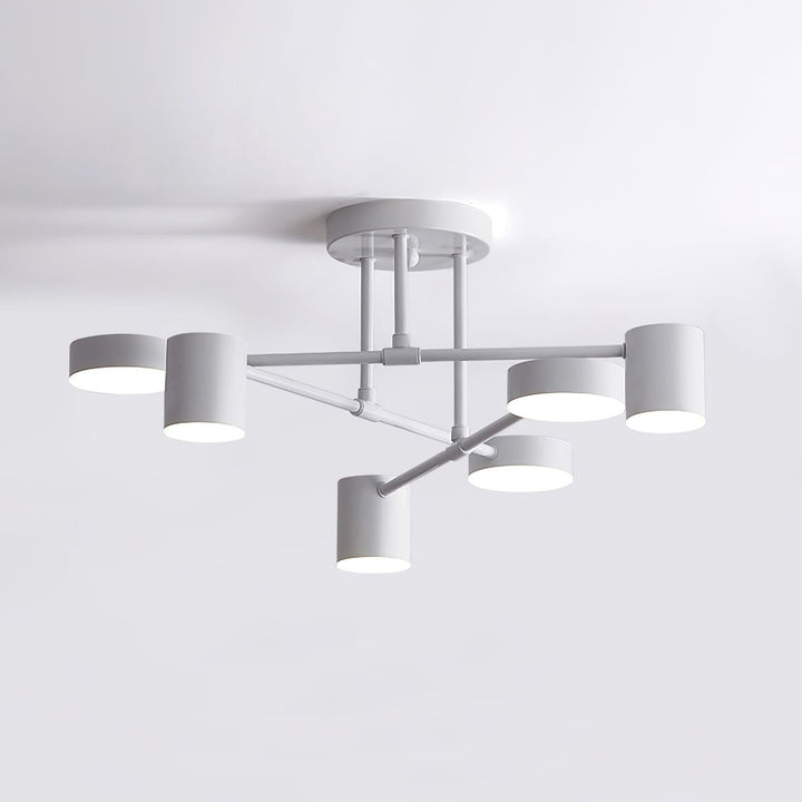 Lampa sufitowa sputnik z sześcioma reflektorami do salonu i jadalni