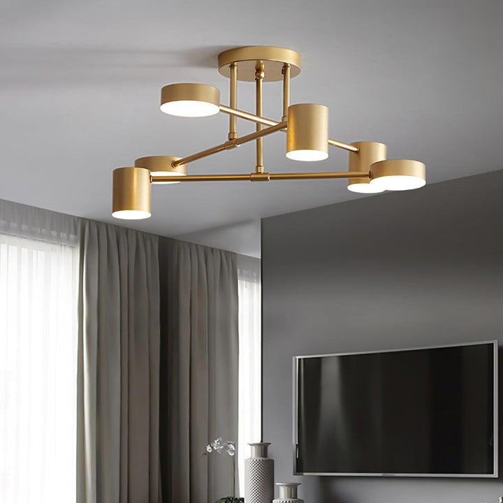 Lampa sufitowa sputnik z sześcioma reflektorami do salonu i jadalni