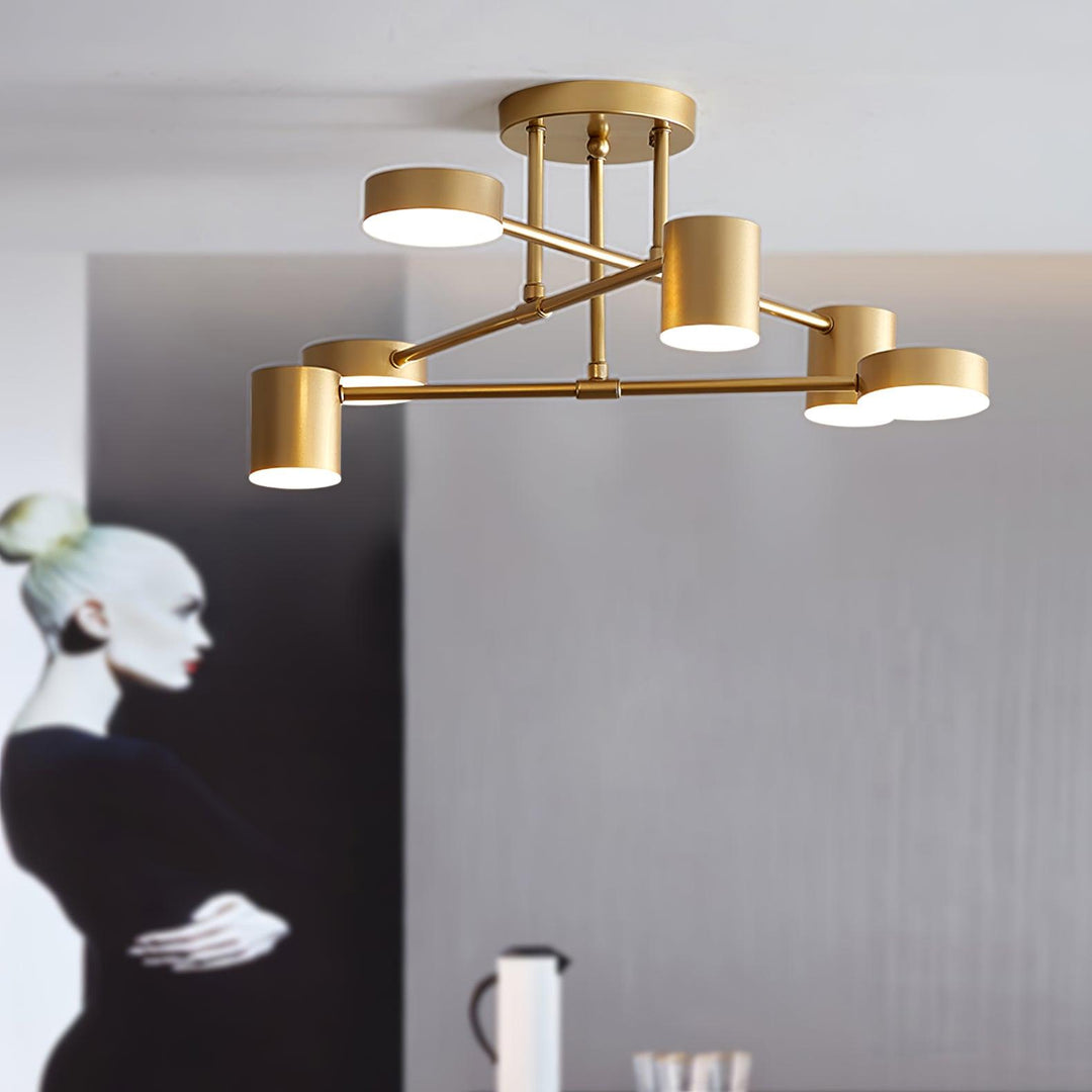 Lampa sufitowa sputnik z sześcioma reflektorami do salonu i jadalni