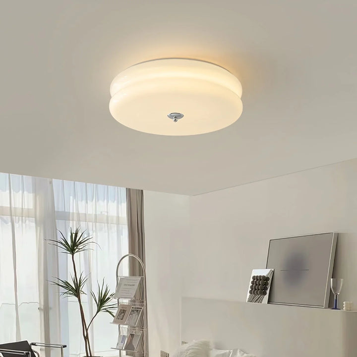 Sufit LED z podwójnym poziomym szklanym tyłem w kształcie sz