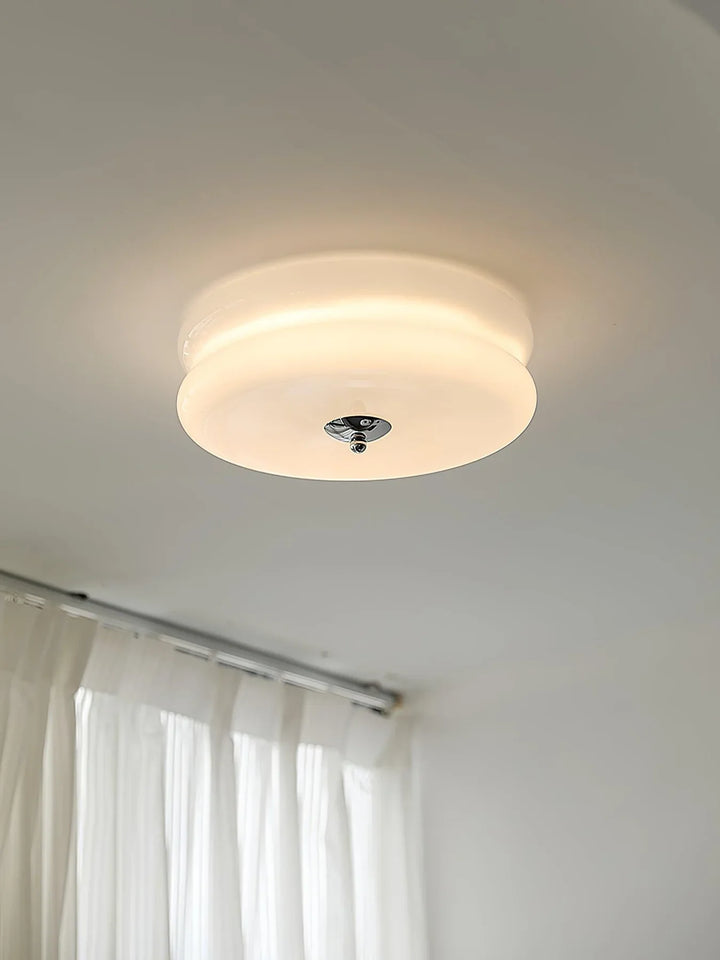 Sufit LED z podwójnym poziomym szklanym tyłem w kształcie sz