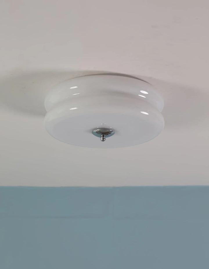 Sufit LED z podwójnym poziomym szklanym tyłem w kształcie sz