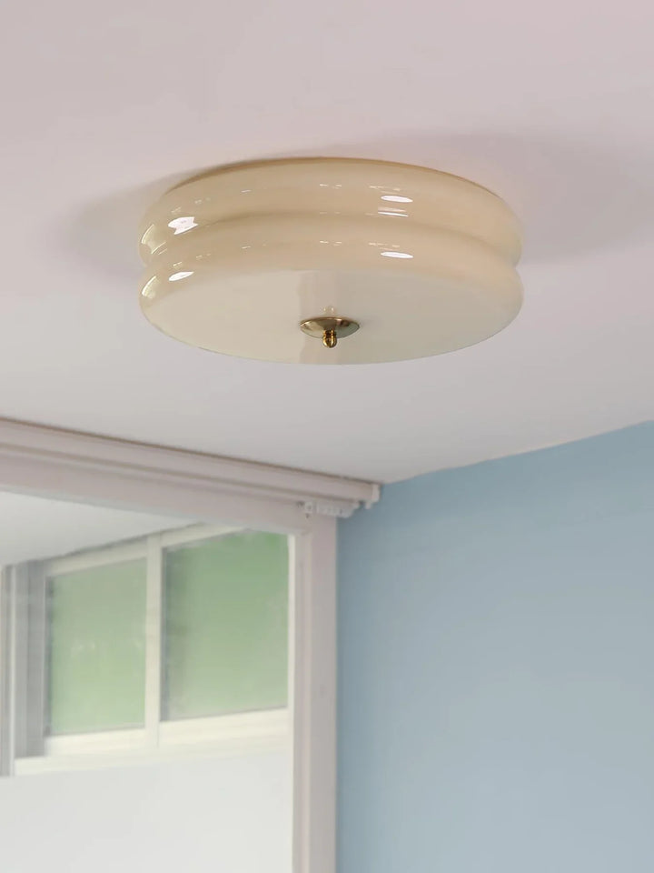 Sufit LED z podwójnym poziomym szklanym tyłem w kształcie sz