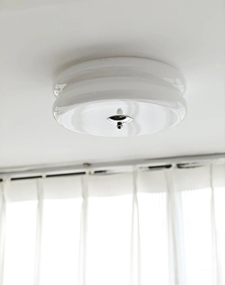 Sufit LED z podwójnym poziomym szklanym tyłem w kształcie sz