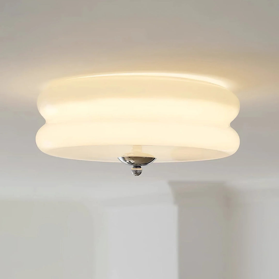 Sufit LED z podwójnym poziomym szklanym tyłem w kształcie sz