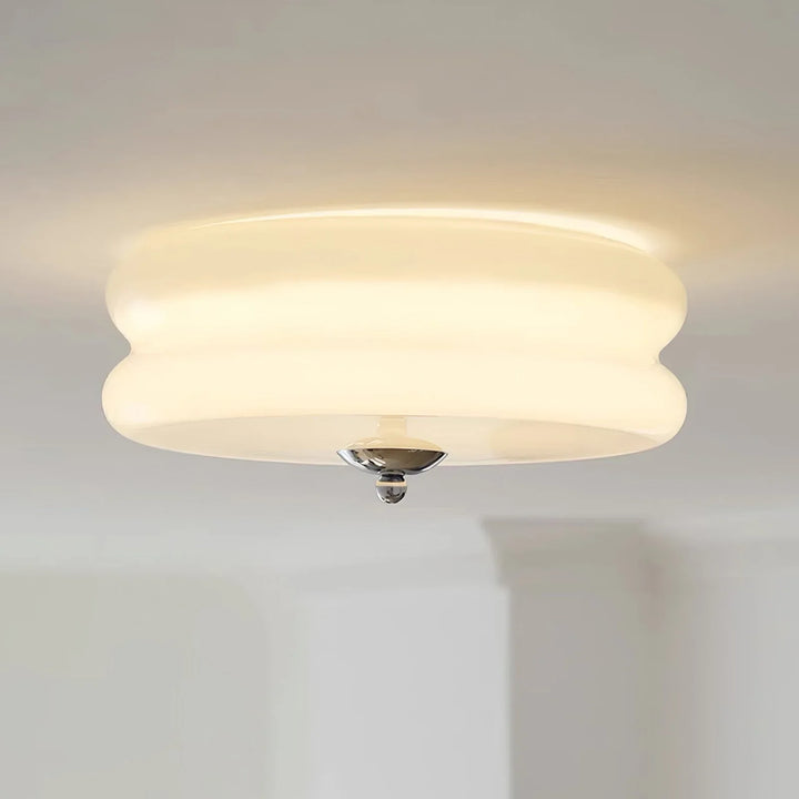 Sufit LED z podwójnym poziomym szklanym tyłem w kształcie sz