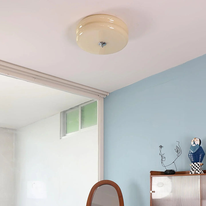 Sufit LED z podwójnym poziomym szklanym tyłem w kształcie sz