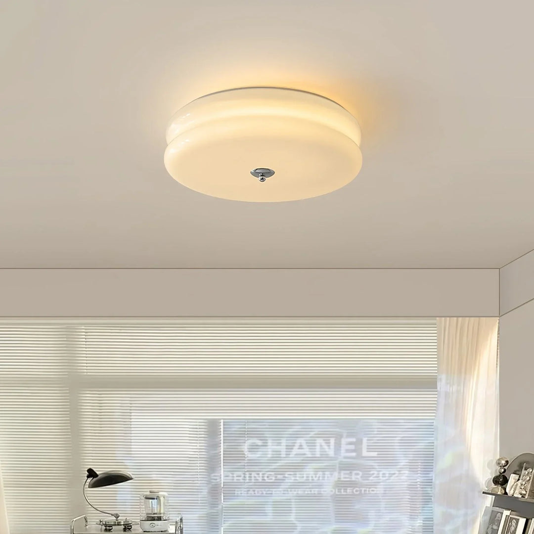 Sufit LED z podwójnym poziomym szklanym tyłem w kształcie sz