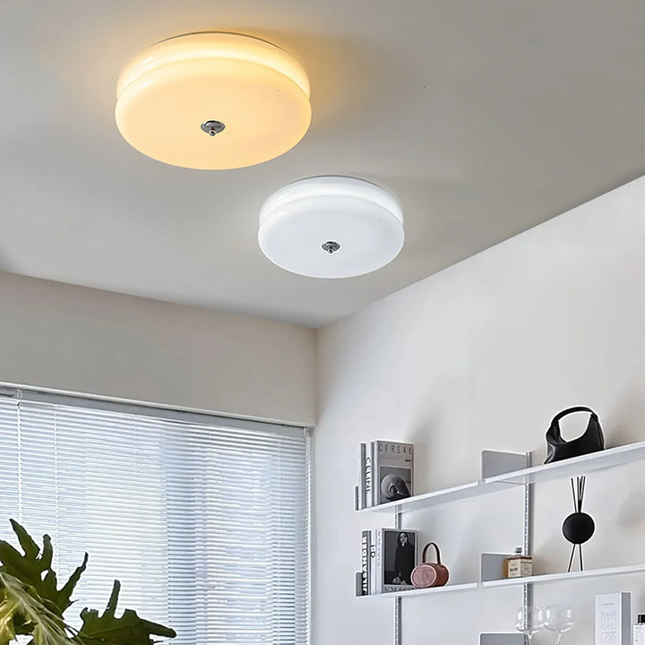 Sufit LED z podwójnym poziomym szklanym tyłem w kształcie sz