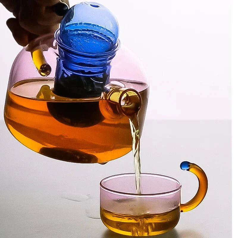 Czajnik szklany z zaparzaczem i filiżanką 400 ml
