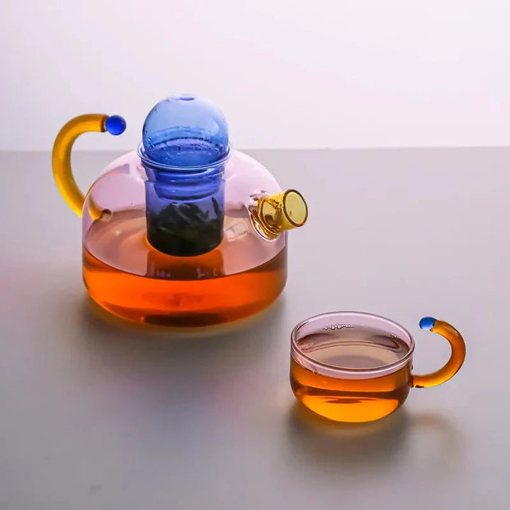 Czajnik szklany z zaparzaczem i filiżanką 400 ml