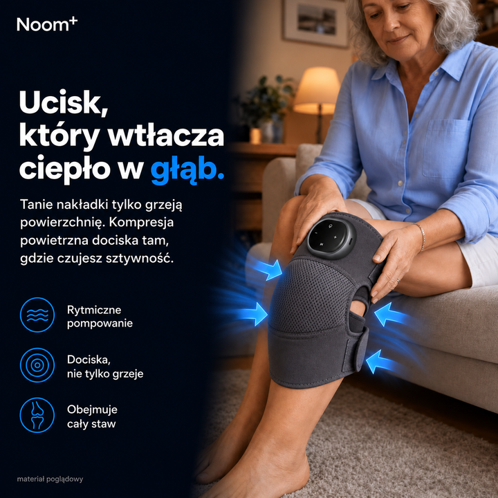 Masażer kolan elektryczny z funkcją ciepła masażu i kompresji
