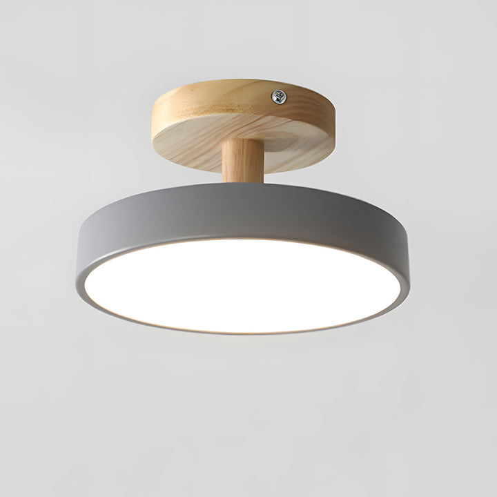Lampa sufitowa LED kompaktowa z drewnem do sypialni i przedpokoju