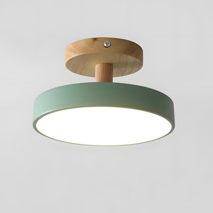 Lampa sufitowa LED kompaktowa z drewnem do sypialni i przedpokoju