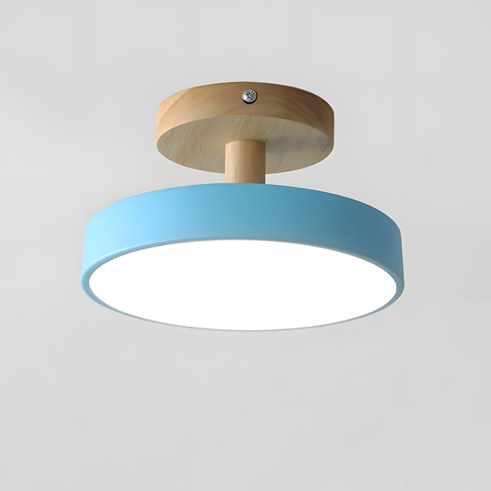 Lampa sufitowa LED kompaktowa z drewnem do sypialni i przedpokoju