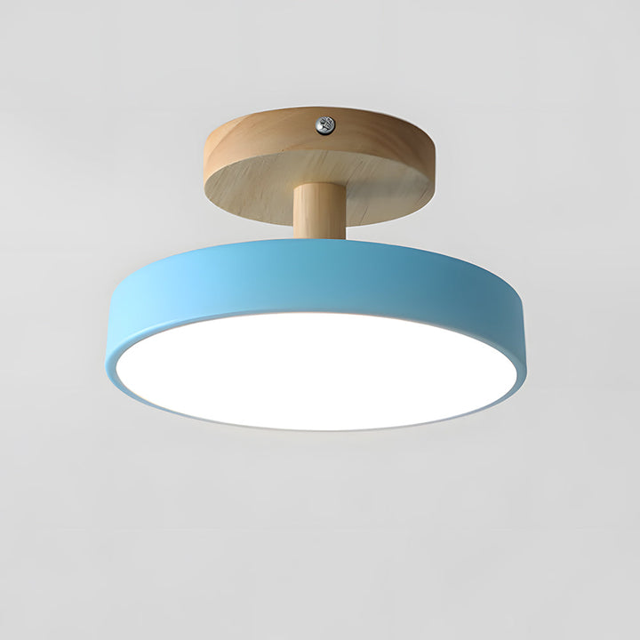 Lampa sufitowa LED kompaktowa z drewnem do sypialni i przedpokoju