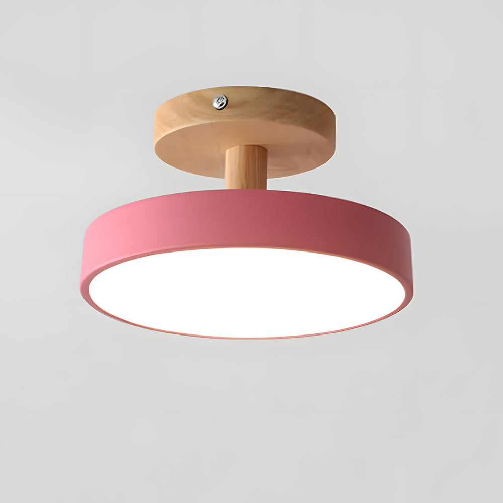 Lampa sufitowa LED kompaktowa z drewnem do sypialni i przedpokoju