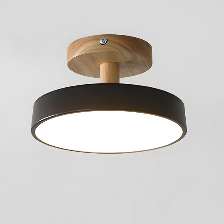 Lampa sufitowa LED kompaktowa z drewnem do sypialni i przedpokoju