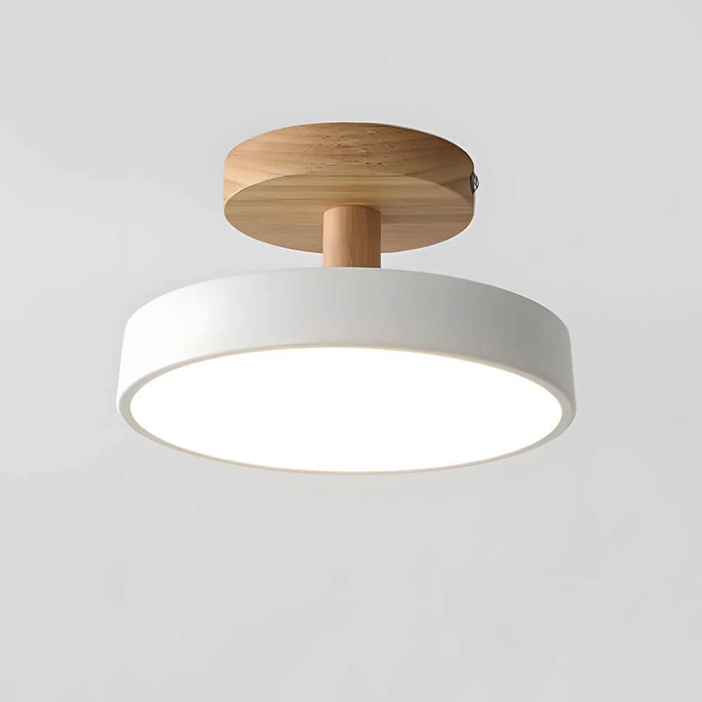 Lampa sufitowa LED kompaktowa z drewnem do sypialni i przedpokoju