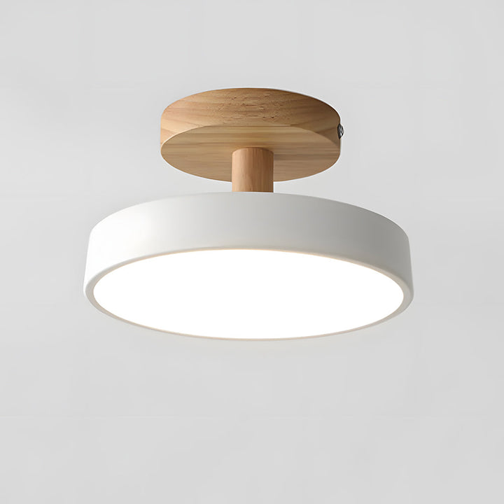 Lampa sufitowa LED kompaktowa z drewnem do sypialni i przedpokoju