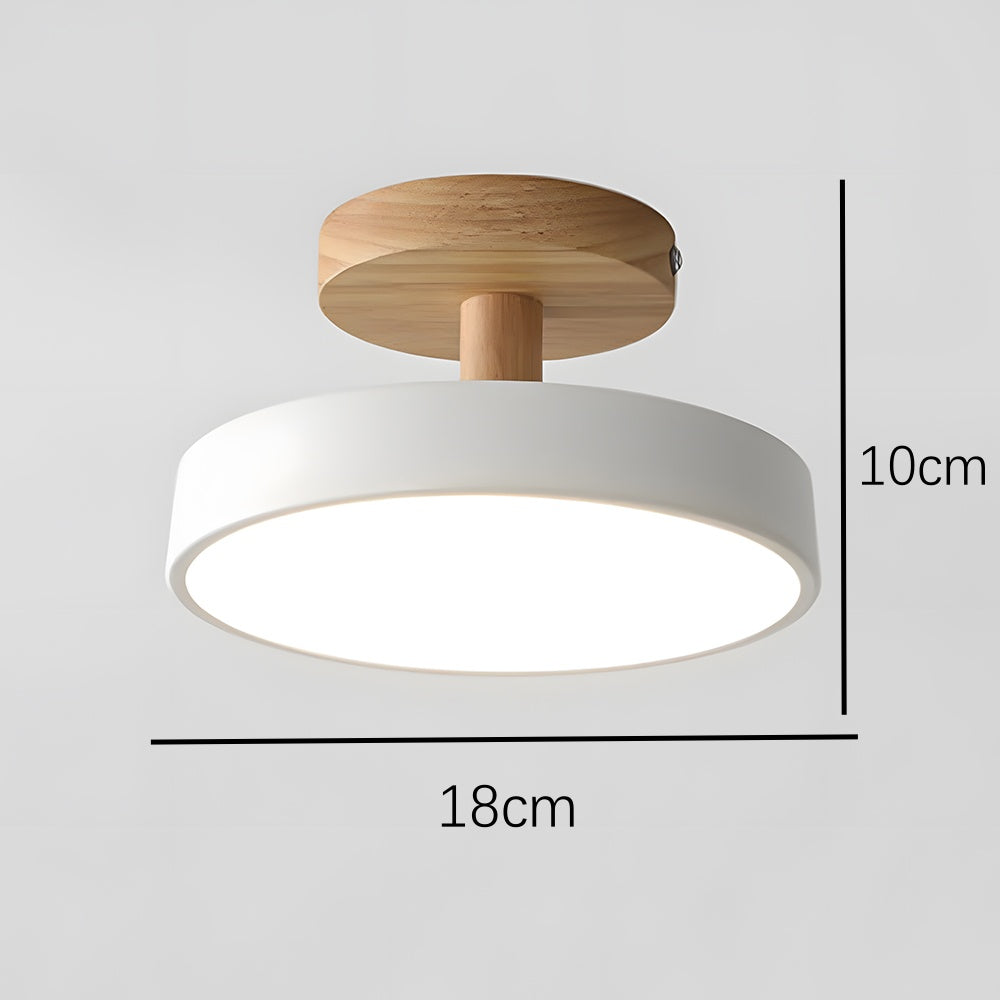 Lampa sufitowa LED kompaktowa z drewnem do sypialni i przedpokoju